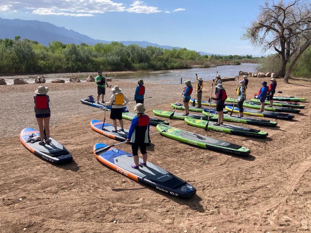 Paddleboarding instruction with MST Adventures