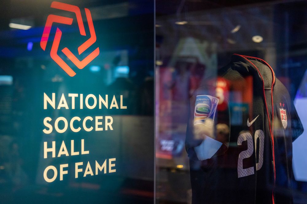 National Soccer Hall of Fame sign and jersey