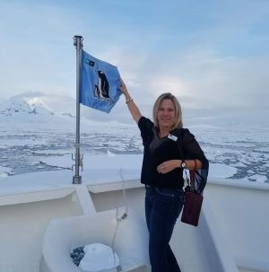 Kathy Fitzgibbons in Antarctica with Lindblad