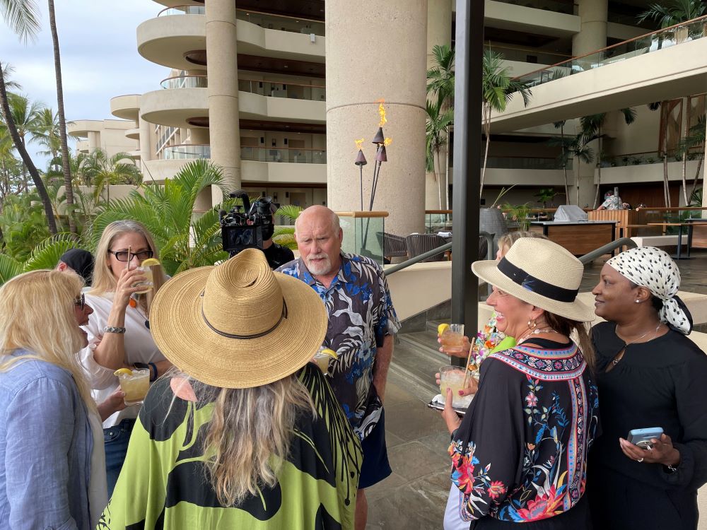 Terry Bradshaw chatting with meeting planners