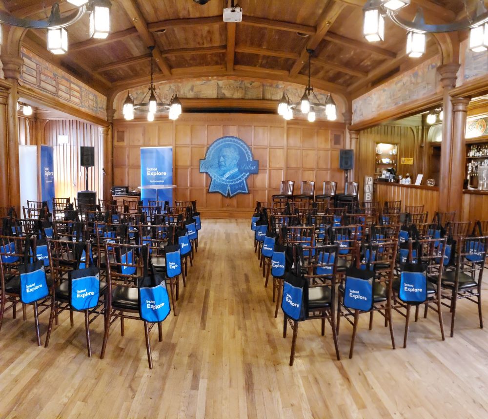 Blue Ribbon Hall meeting setup at Best Place Historic Pabst Brewery