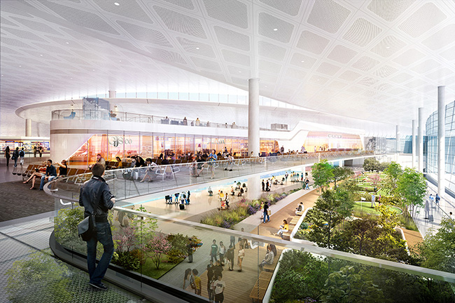 Biophilic Design at an Airport, Credit: Corgan