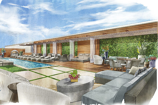 Rooftop Pool Deck, Omni Barton Creek Resort & Spa, Rendering