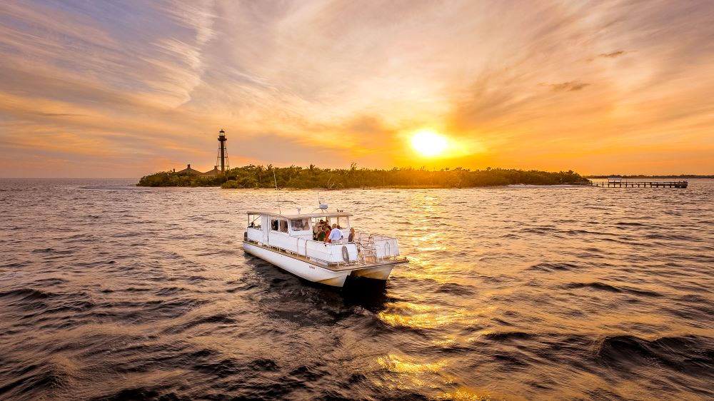 A boat tour around Sanibel Island