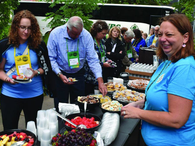 Attendees in Line for Food at GWA 2017