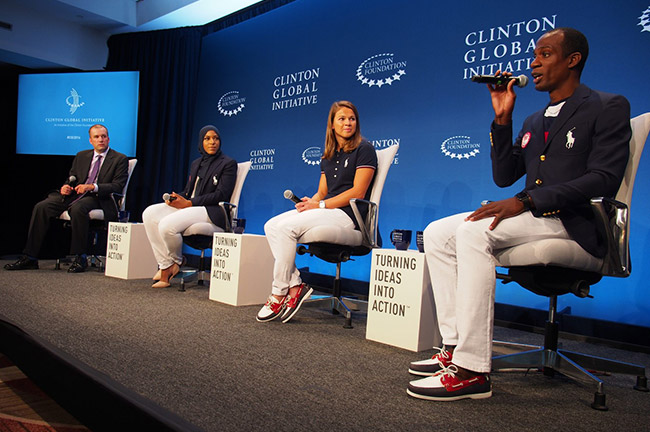 Lex Gillette (Right) Taking Part in a Panel Discussion, Credit: The Clinton Global Initiative