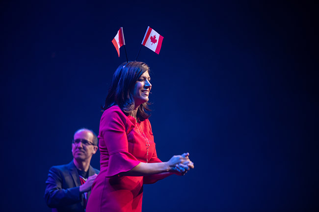 Comedian Dena Blizzard Onstage at a Past MPI WEC Event