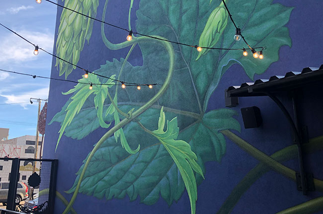Odell RiNo Brewhouse & Taproom Beer Garden Hops Mural