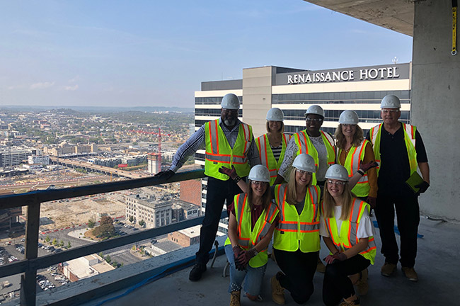 Fifth + Broadway Hard Hat Tour Group in View of Renaissance Nashville, Courtesy: Danielle LeBreck