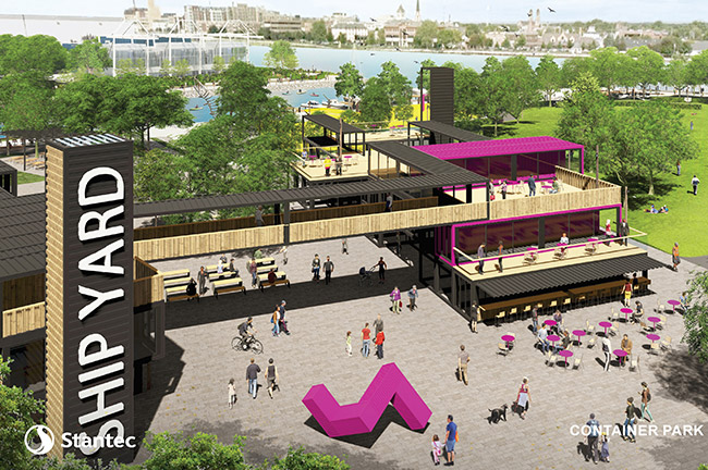 The Shipyard Container Park (Rendering), Credit: Stantec
