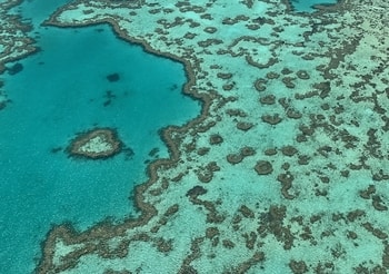 Great Barrier Reef from helicopter