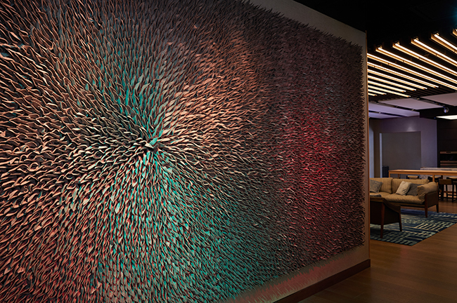 Hilton Innovation Gallery Textile Wall, Hilton Tysons Corner, Credit: Hilton Hotels