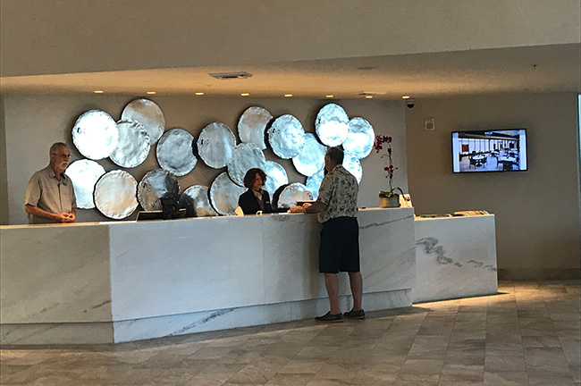 Front Desk, Hilton Marco Island Beach Resort and Spa, Credit: Marlene Goldman