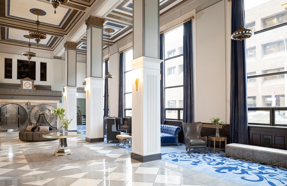 The 90-room Hotel on Phillips, occupying a former bank building downtown, is the first boutique hotel in Sioux Falls and the state of South Dakota.