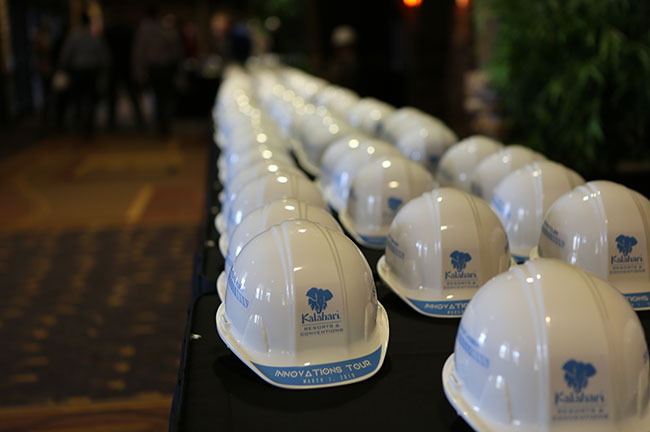 Hard Hats on Display at the Kalahari Resorts Dells Construction Site, Credit: Adrian Thompson
