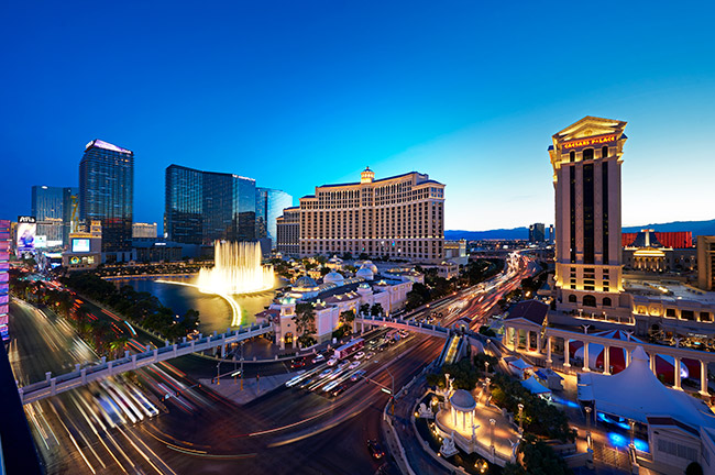 Las Vegas Strip Aerial View at Dusk