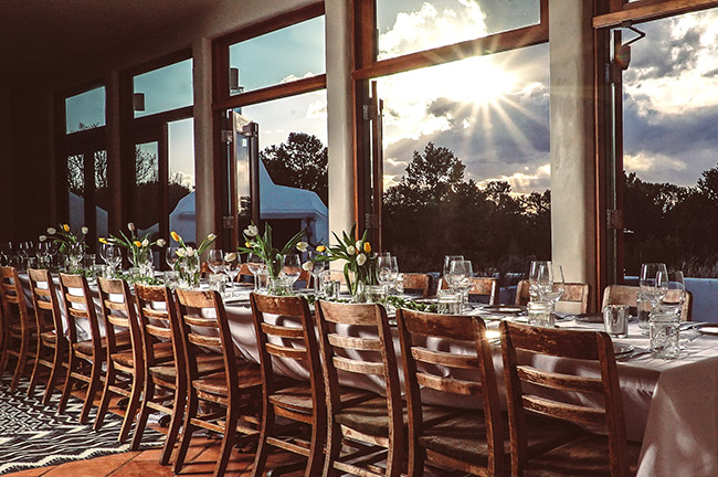 Dining Table Setup, The Stakeout on Outlaw Hill, Taos