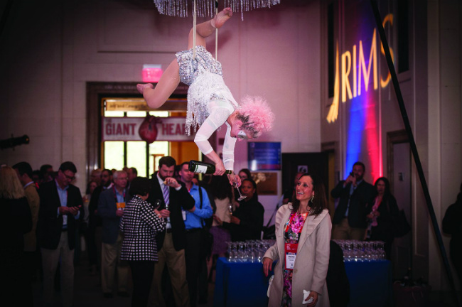 2017 RIMS Conference Aerialist at Opening Reception