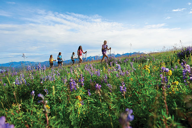 Women Hiking Outside at Vail Mountain Resort in the Spring, Credit Jack Affleck