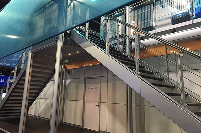 Johnson Controls' Double-Deck Booth Staircase at AHR Expo, Credit: Sarah Kloepple