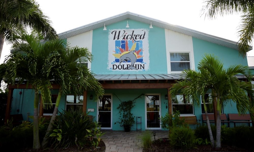 Entrance to The Wicked Dolphin Rum Distillery, Cape Coral 