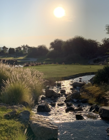 Sun shining on the golf course in Palm Springs