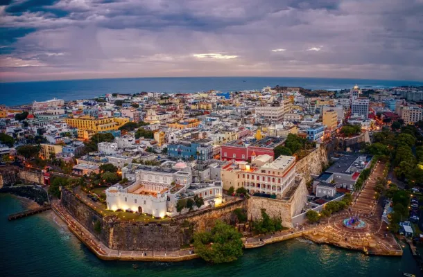 Aerial photo of Old San Juan, Puerto Rico.