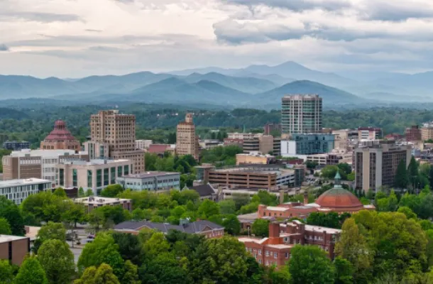 Photo of Asheville skyine.