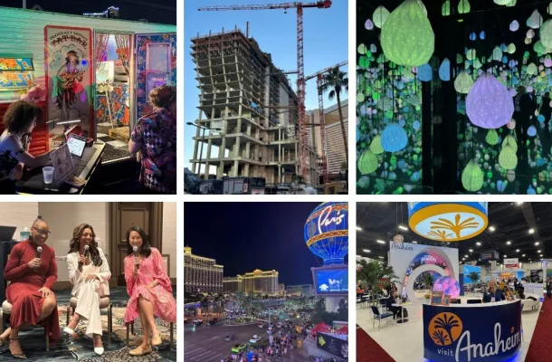 Collage of Meetings Today's photos from IMEX America 2025. 