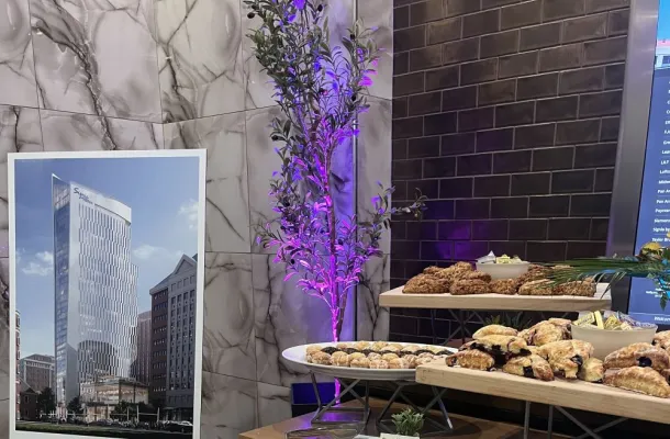 Signia by Hilton Indianapolis rendering seen at the topping out ceremony on October 3. 