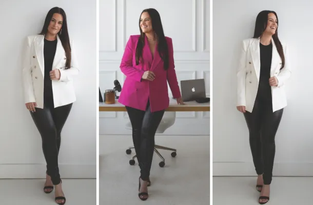 Series of three photos of Courtney Stanley.