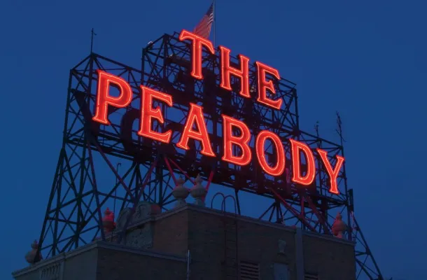 Rooftop sign at The Peabody Memphis. Credit: The Peabody Memphis