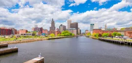 Cityscape from Providence River Pedestrian Bridge 
