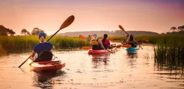 Sunset kayaking on Little River in Myrtle Beach, South Carolina