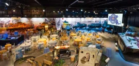 Photo of event setup at American Heritage Museum in Hudson, Massachusetts.