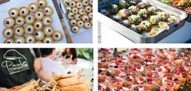Collage of food items.