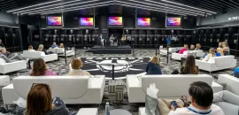 Brand Experience Summit breakout in Las Vegas NFL football team's locker room