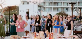 Meetings Today LIVE! Corporate/Incentive attendees at the Welcome Reception on Sunday at Le Blanc Spa Resort Los Cabos' Wind Terrace.