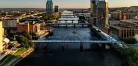 Aerial photo of downtown Grand Rapids, Michigan