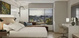 Hotel Indigo Gatlinburg guest room.