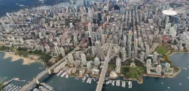 Aerial photo of Vancouver, British Columbia.