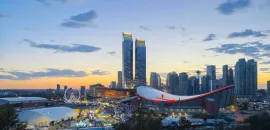 Calgary Skyline, aerial view