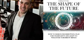 Author Scott Steinberg and the cover of his new book, 'The Shape of the Future.'