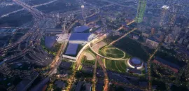 Kay Bailey Hutchinson Convention Center aerial view rendering.