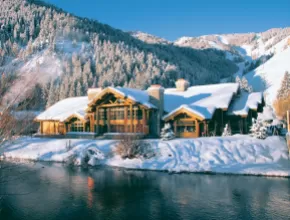 Snow-covered Sun Valley Resort in Idaho