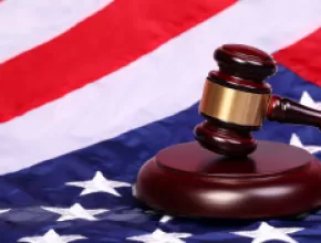 American flag and gavel