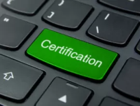 Certification keyboard key image.