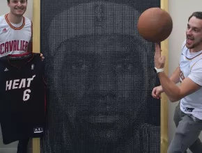 Dice Ideas LeBron James portrait.