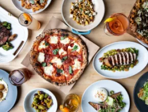 Various dishes served by Charleston, South Carolina's Indaco restaurant.