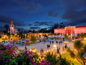 Balboa Park in San Diego at night